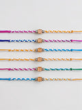 Pack of 6 Colourful Crystal Rakhis