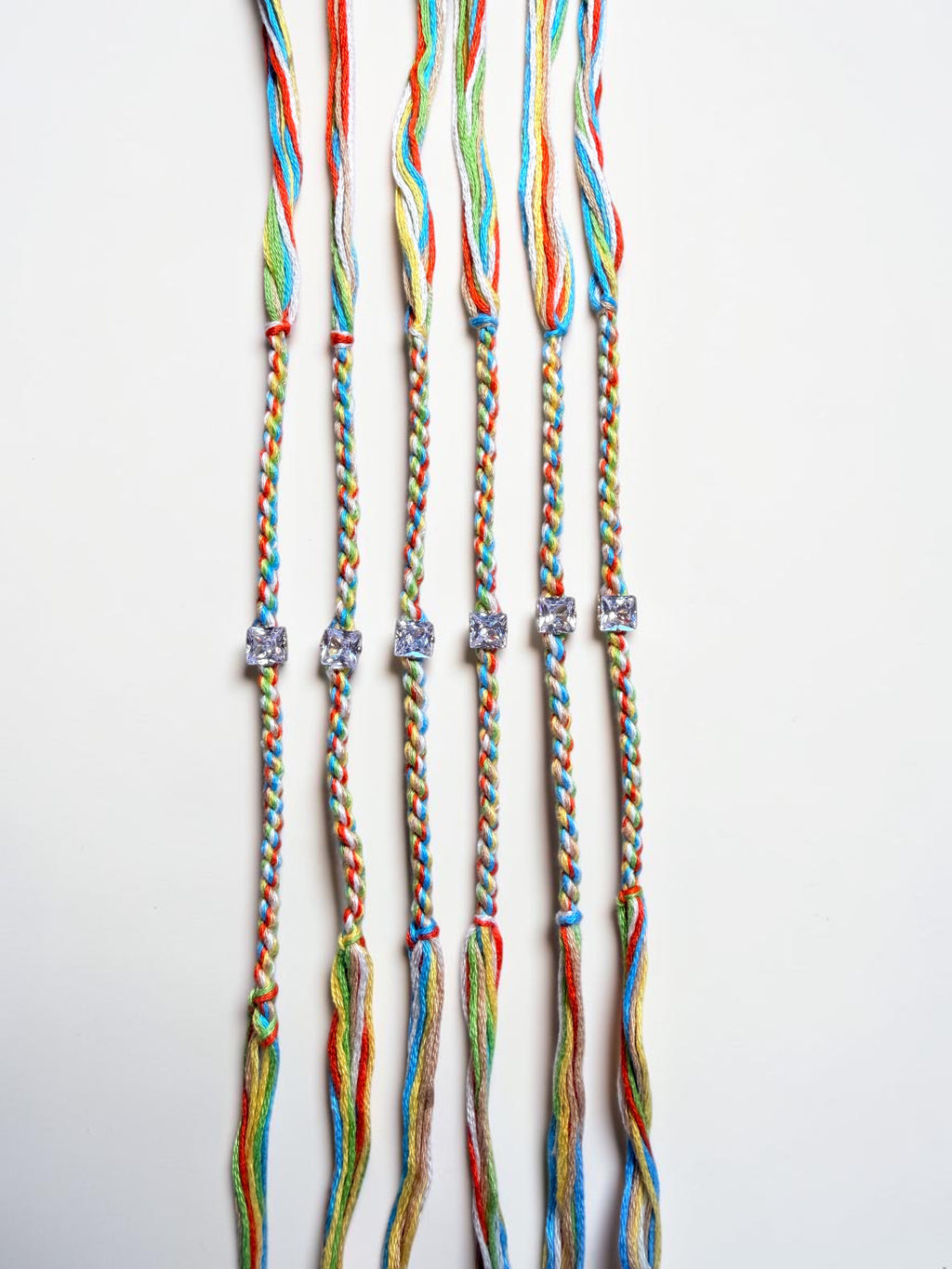 Pack of 6 Rainbow Crystal Rakhis