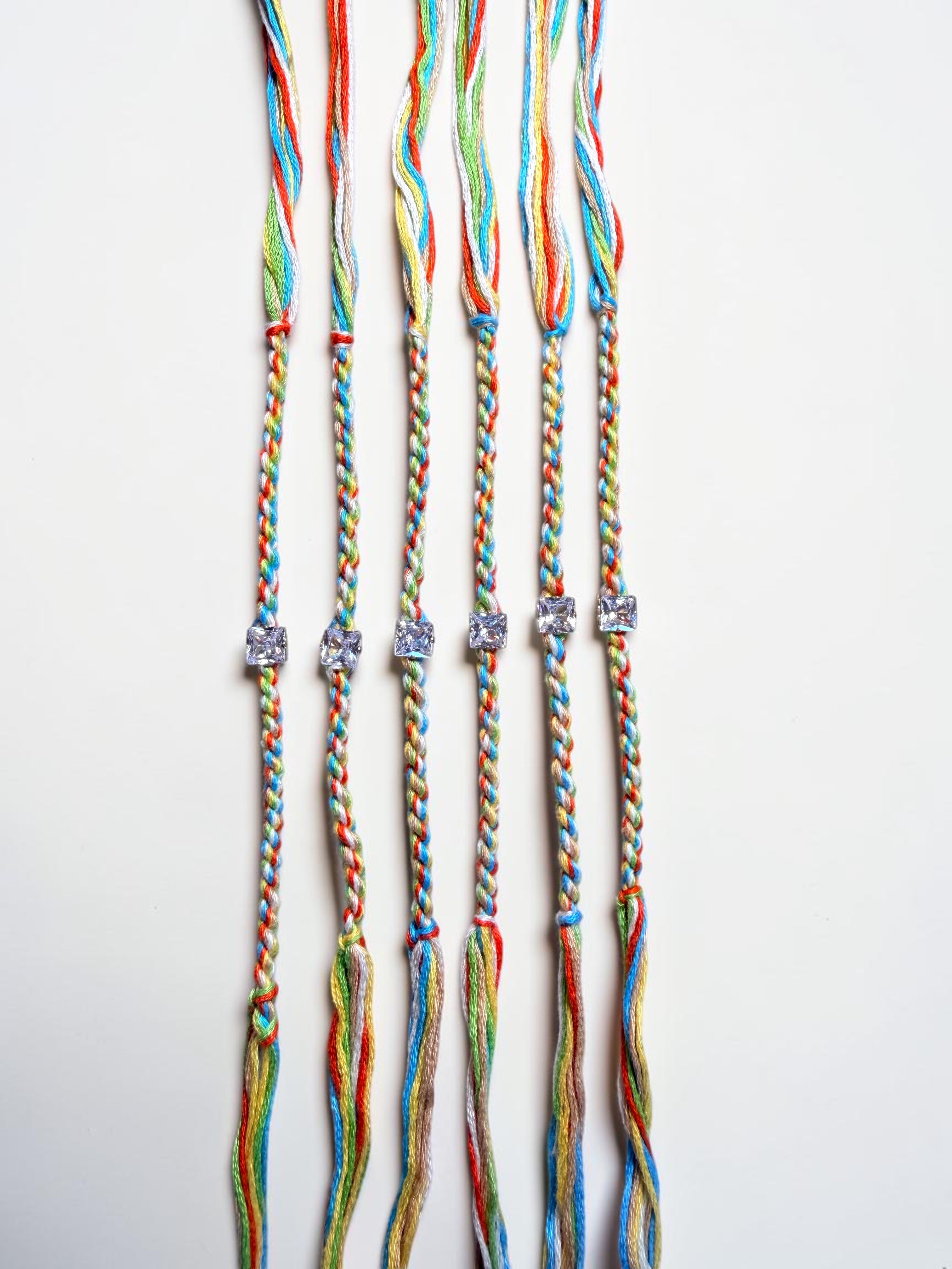 Pack of 6 Rainbow Crystal Rakhis