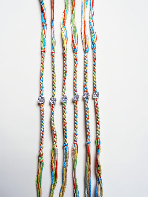 Pack of 6 Rainbow Crystal Rakhis
