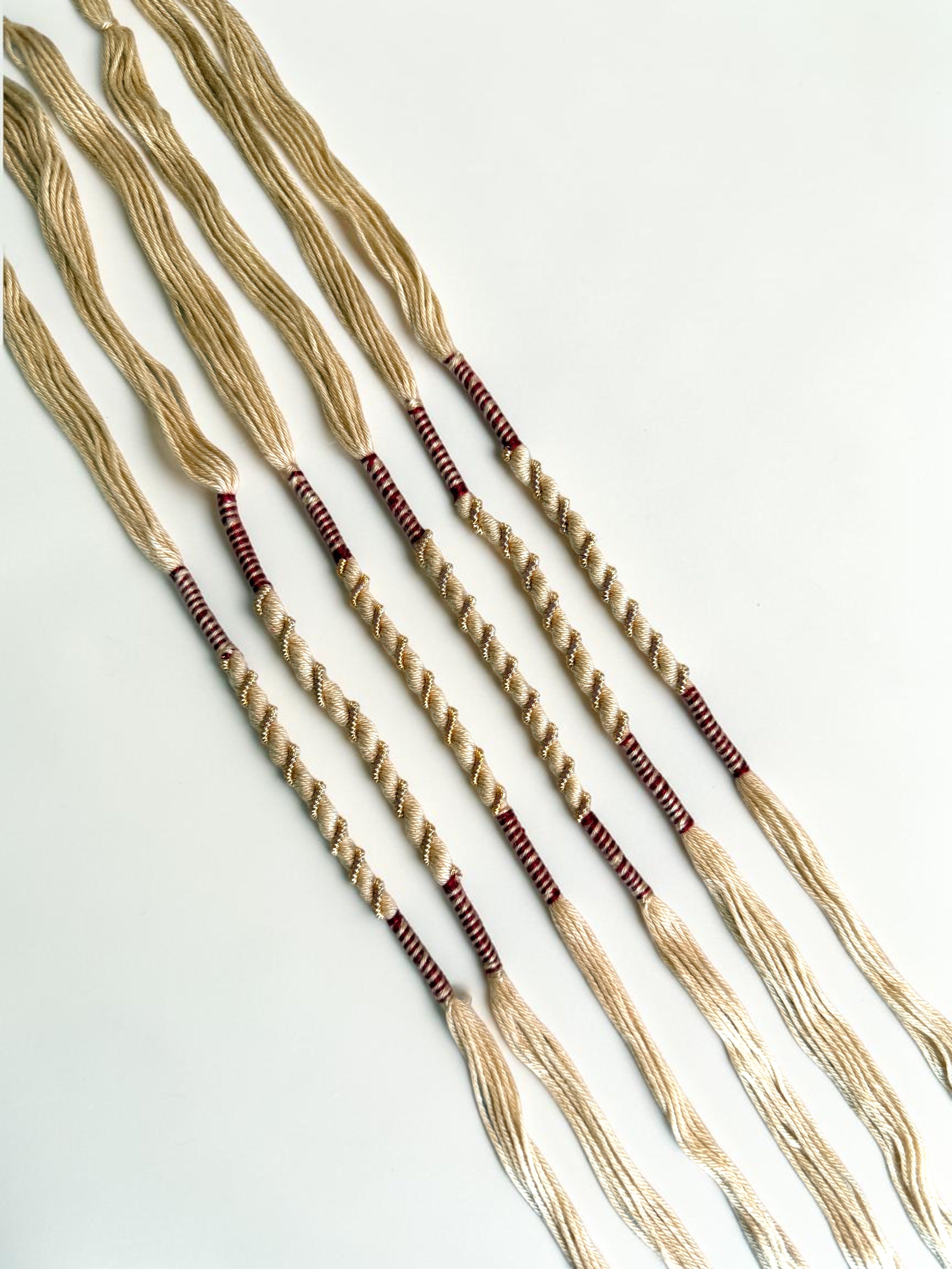 Pack of 6 Cream and Gold Traditional Rakhis