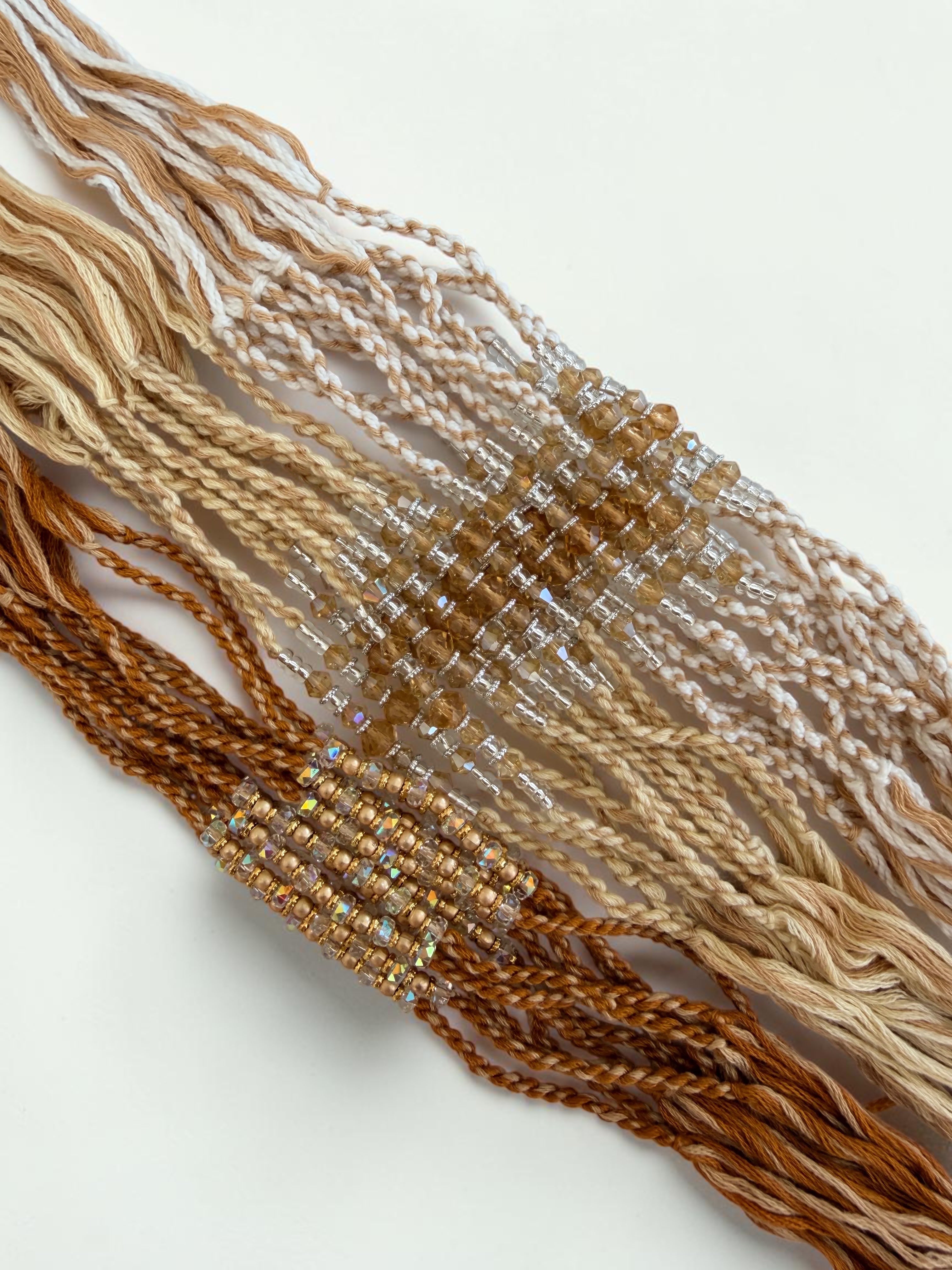 Pack of 6 Beaded Rakhis – Ivory, Champagne or Bronze